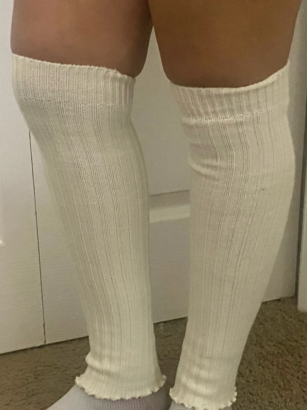 Over-the-knee Cream Leg Warmers